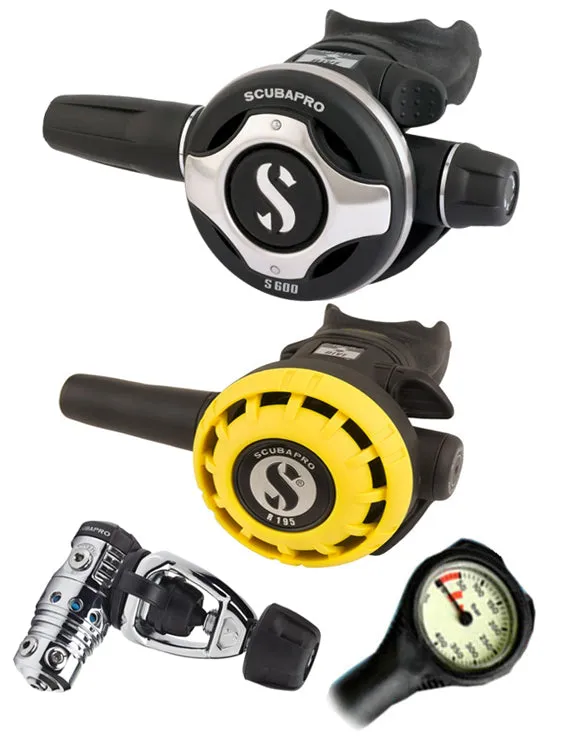 Scubapro Regulator Set: MK25 Evo (DIN or Yoke) / S600 / Octopus & Free Termo Gauge