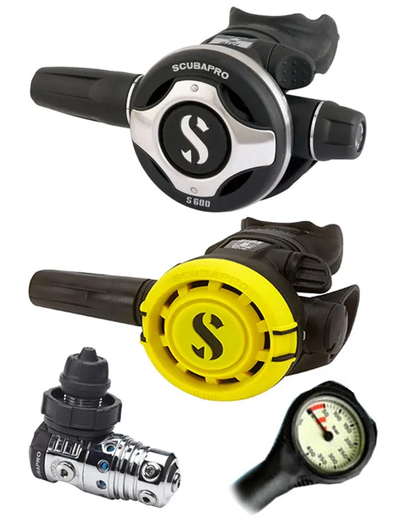 Scubapro Regulator Set: MK25 Evo (DIN or Yoke) / S600 / Octopus & Free Termo Gauge