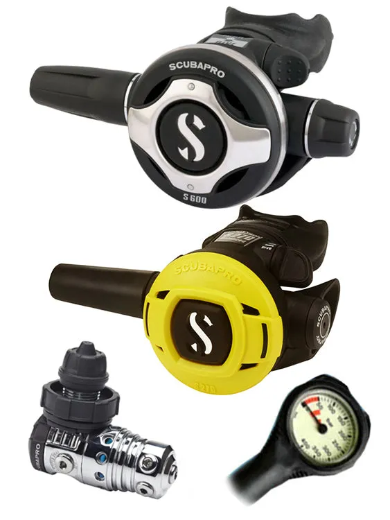 Scubapro Regulator Set: MK25 Evo (DIN or Yoke) / S600 / Octopus & Free Termo Gauge