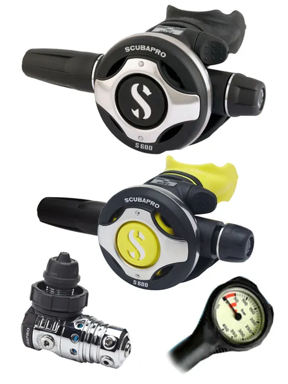 Scubapro Regulator Set: MK25 Evo (DIN or Yoke) / S600 / Octopus & Free Termo Gauge