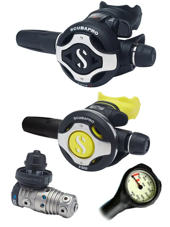 Scubapro Regulator Set: MK25 Evo Titanium (DIN or Yoke) / S620 X-Titanium / Octopus & Free Termo Gauge