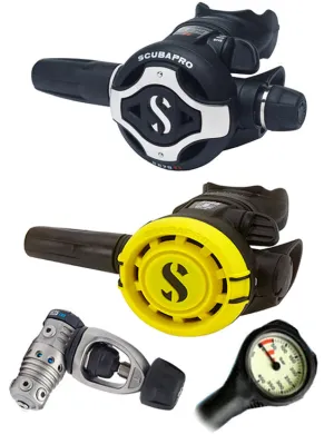 Scubapro Regulator Set: MK25 Evo Titanium (DIN or Yoke) / S620 X-Titanium / Octopus & Free Termo Gauge