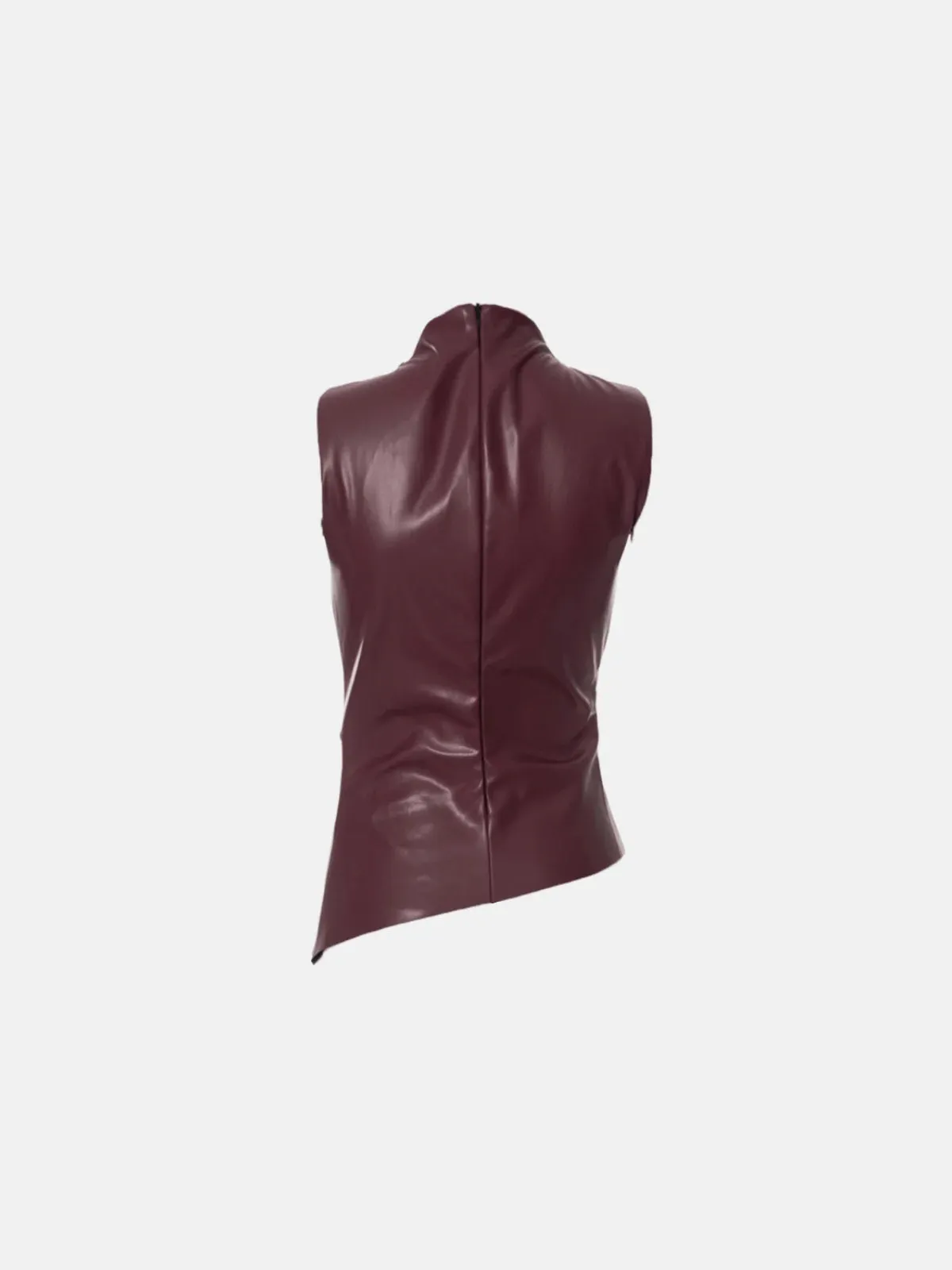 Sculpted Faux Leather Sleeveless Top