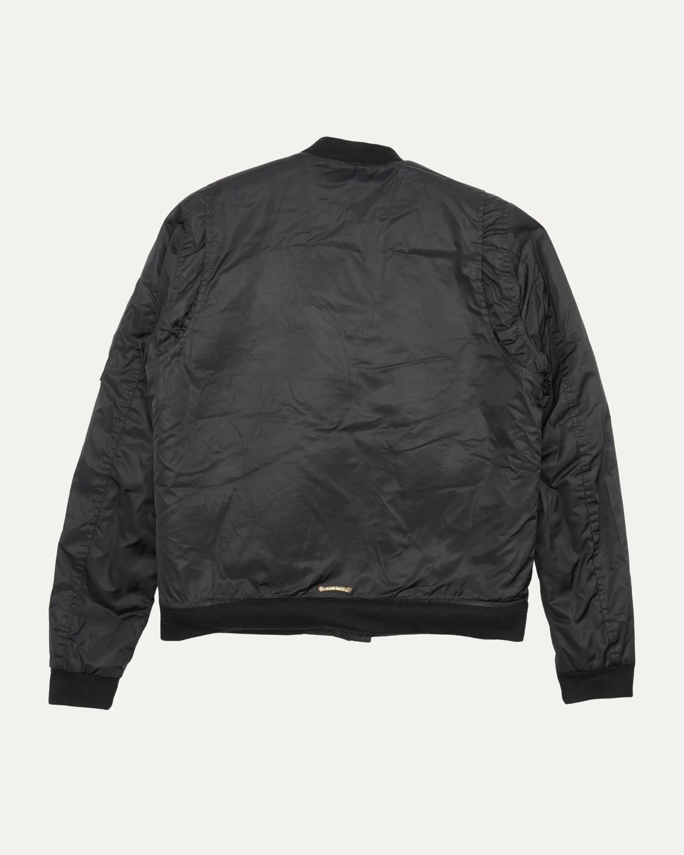 Shearling Lined Uncle Slam Nylon MA-1 Bomber