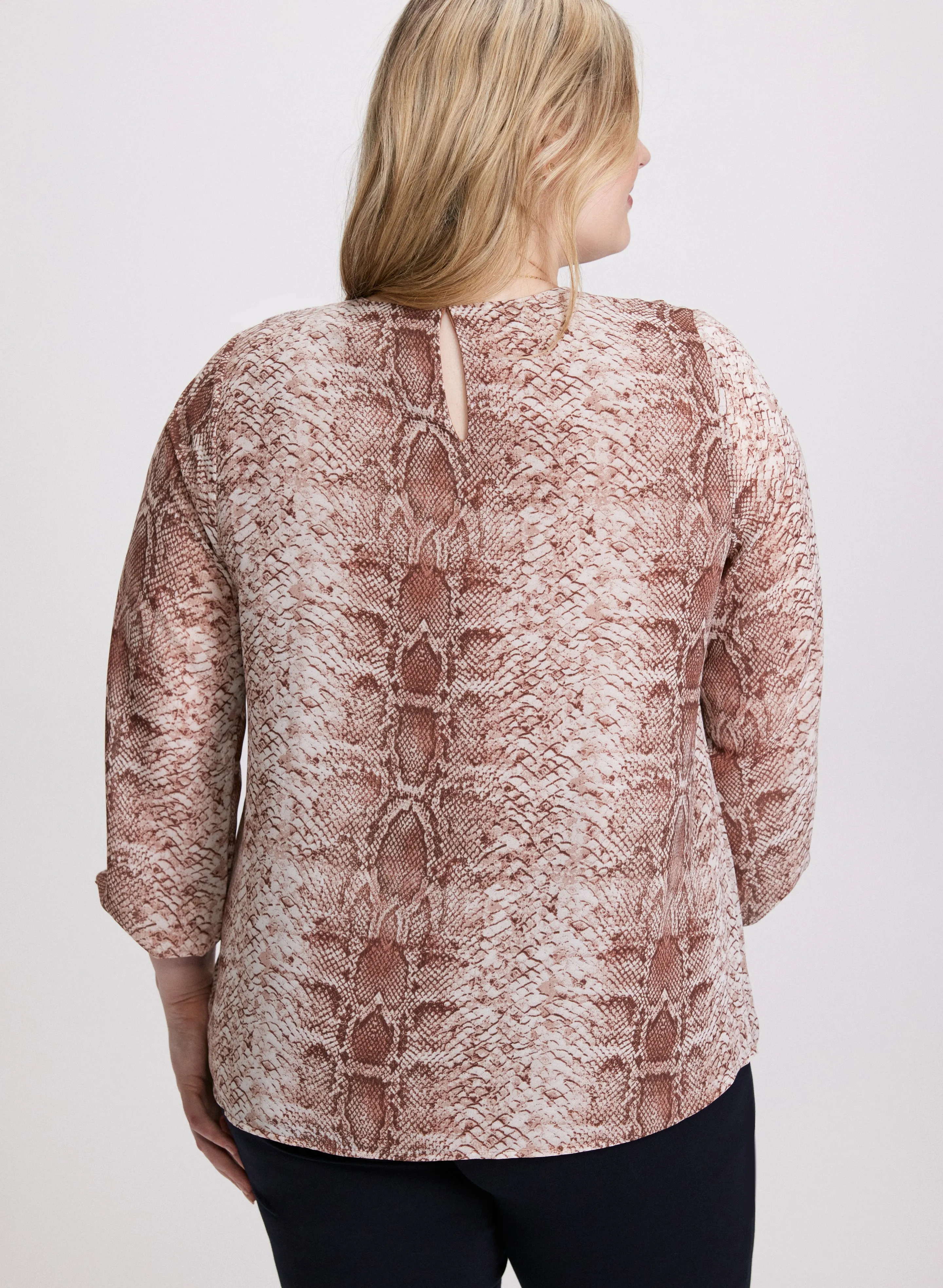 Snake Print Chiffon Blouse