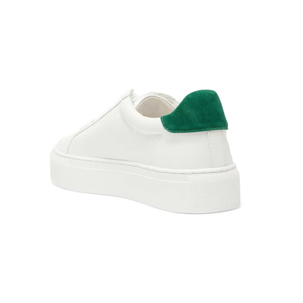 Trio Sneaker in White And Green Leather