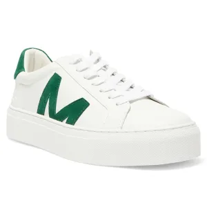 Trio Sneaker in White And Green Leather