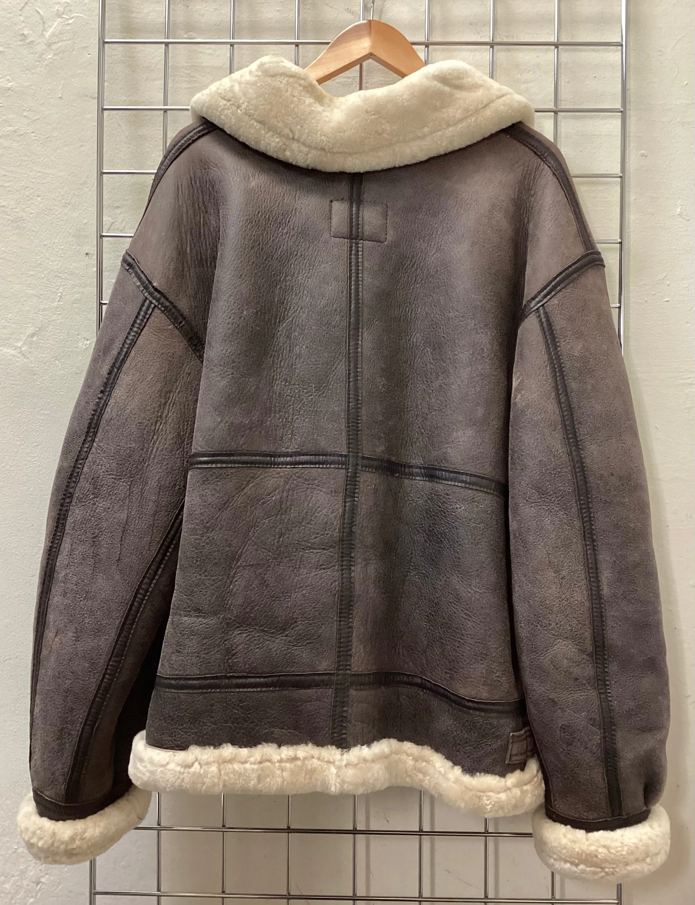 Verso il Sole Brown Shearling Bomber Jacket Style B3 size XL