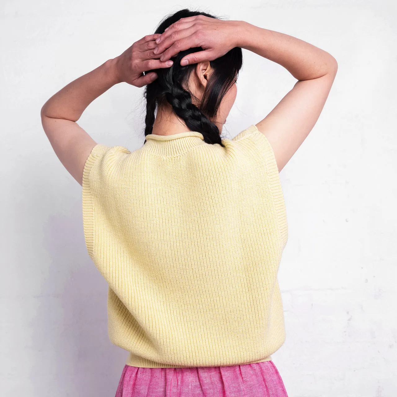 Women's Knitted Vest - 100% Merino Wool - Light Yellow (S- XL)