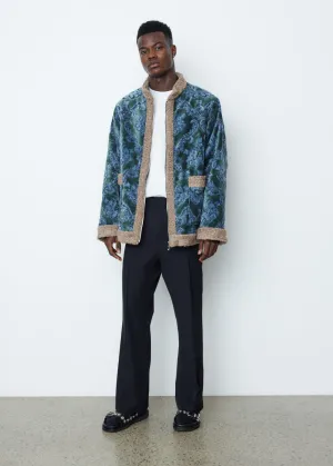 Zipped Tibetan Jacket - Damask Gobelin Jacquard